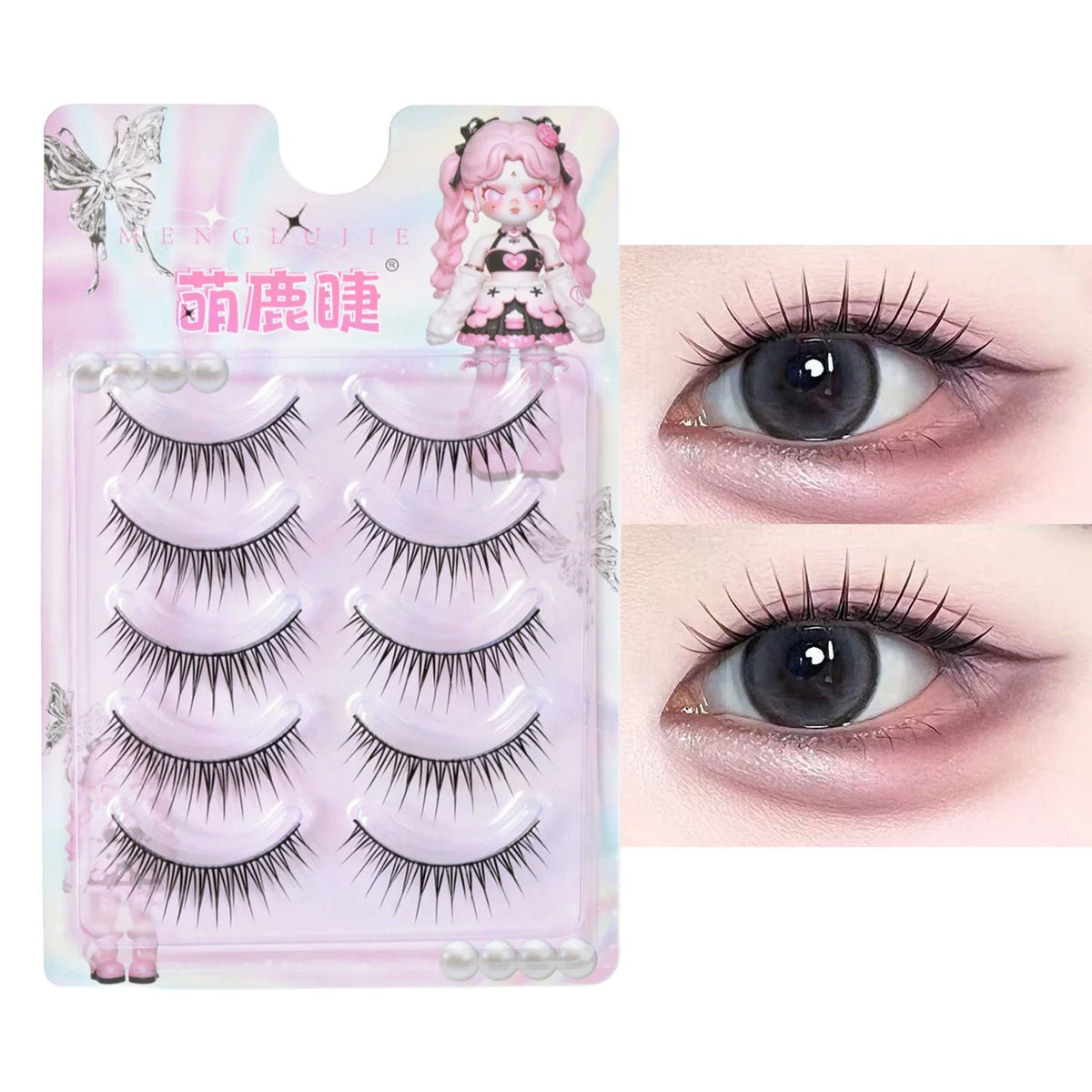 Korean U-Shaped Wispy False Eyelashes | 5 Pairs Cluster Lash
