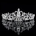 Wedding Hair Tiara Crystal Bridal Crown Silver Diadem Veil Tiaras