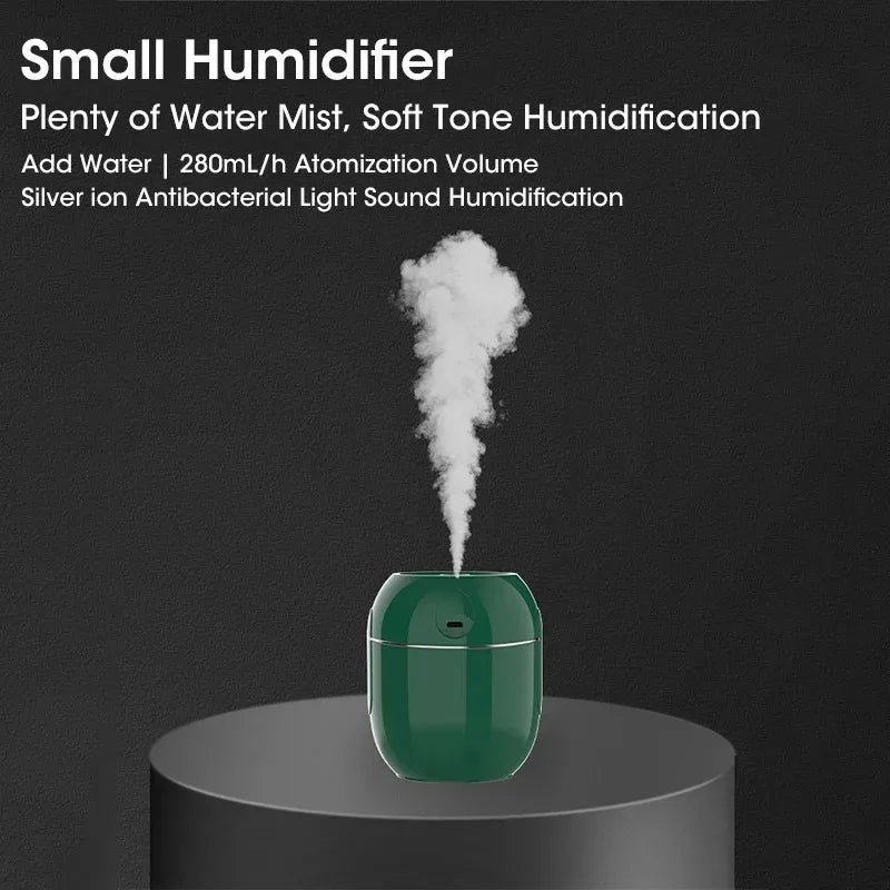 Mini USB Car Humidifier 280ml – Quiet Portable Mist Purifier