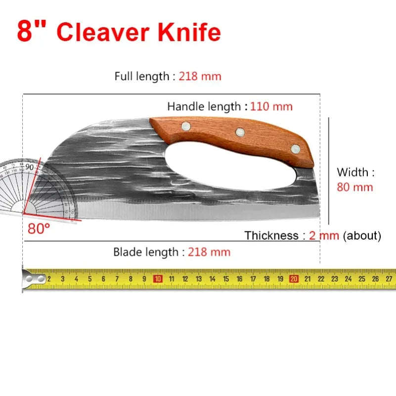 InLeung Forged Steel Meat Cleaver & Chef Knife | 21.8cm