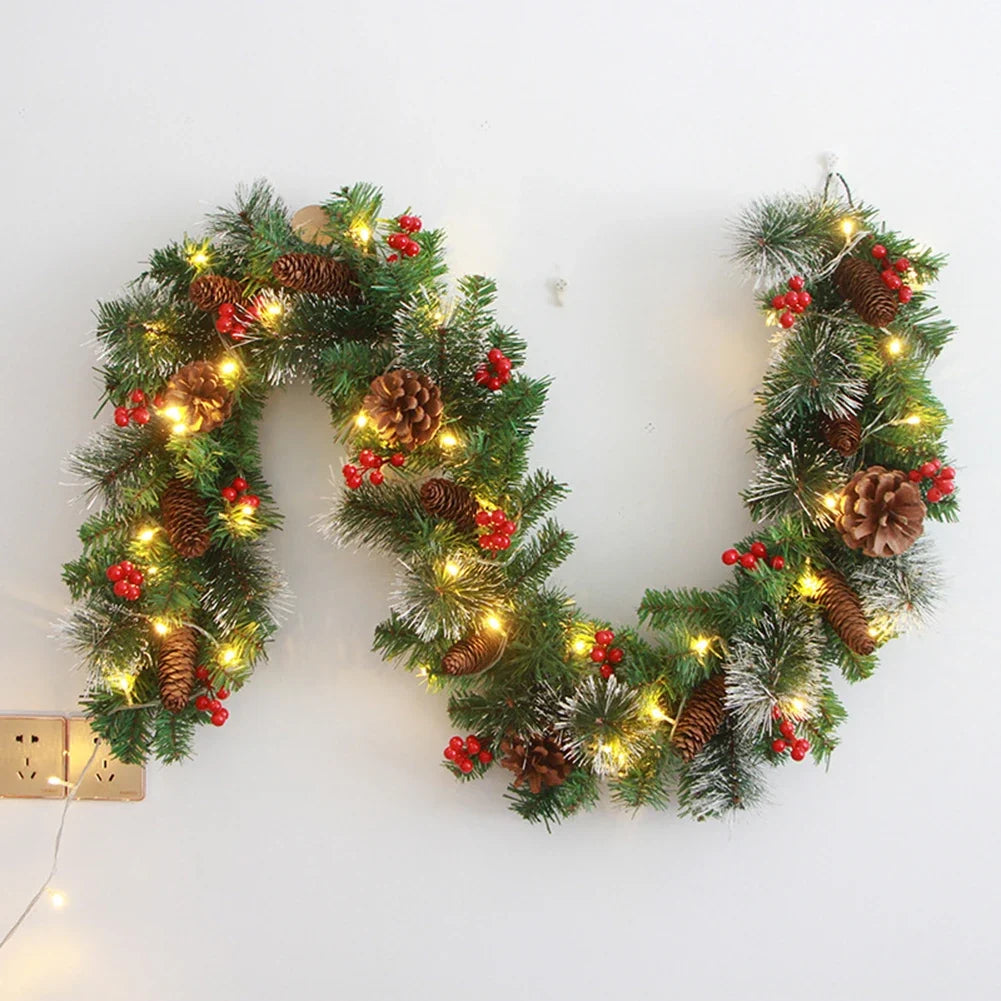 Christmas Red Berry Rattan Garland 180cm/270cm | Holiday Decor