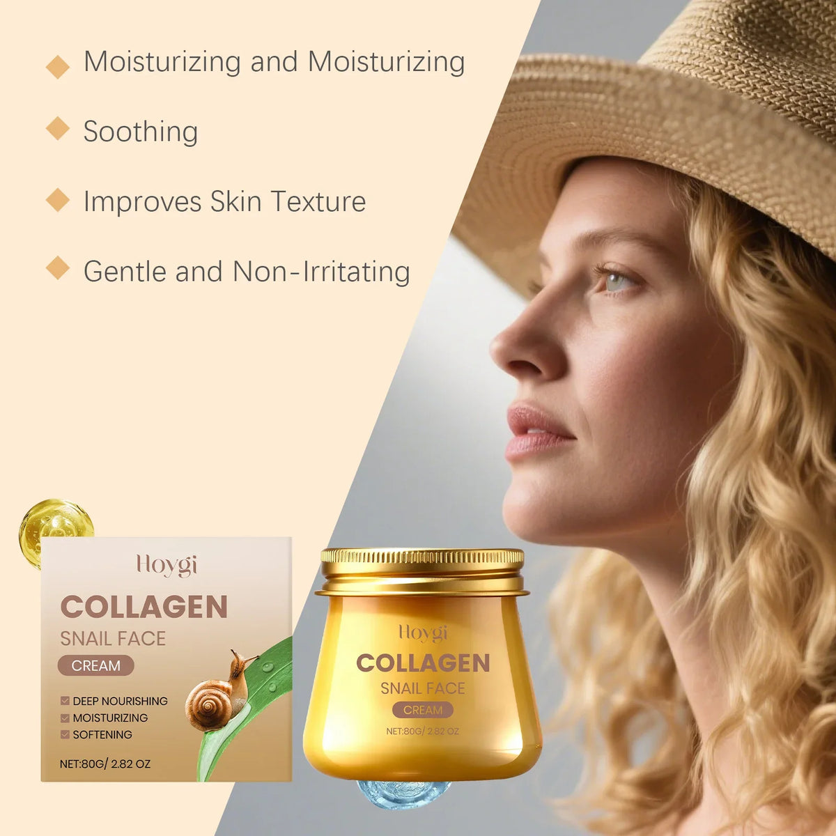 Hoygi Collagen Snail Anti-Aging Face Cream 80g | Moisturizer