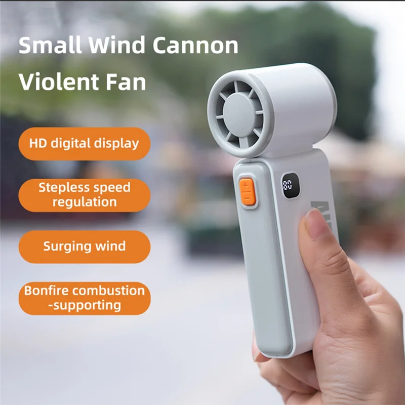 URGGU Mini Handheld Fan – USB Rechargeable, Digital Display