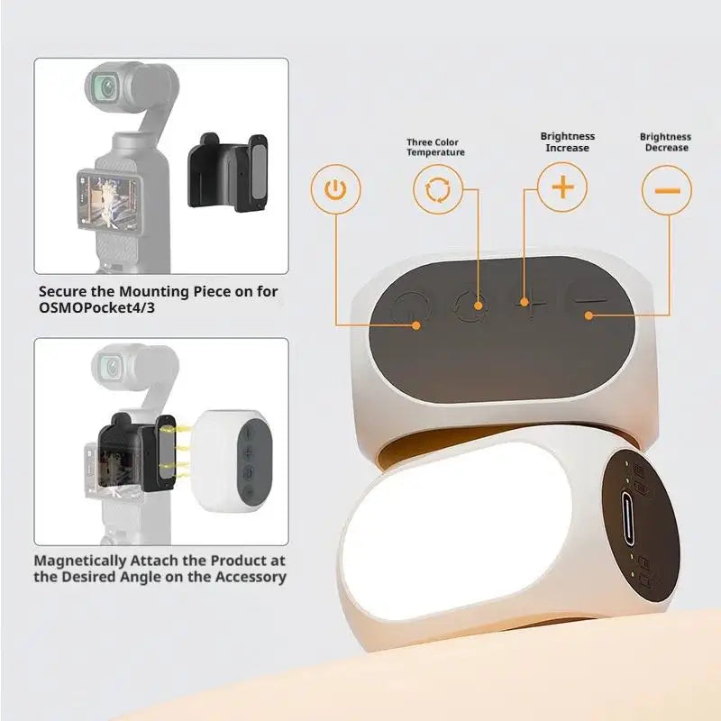 Mini Magnetic LED Fill Light for DJI Osmo Pocket 3 & 4