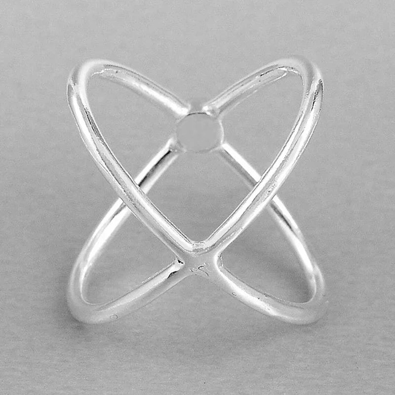 Huitan Bohemian Cross Ring – Blue Imitation Turquoise | Sizes 5–14