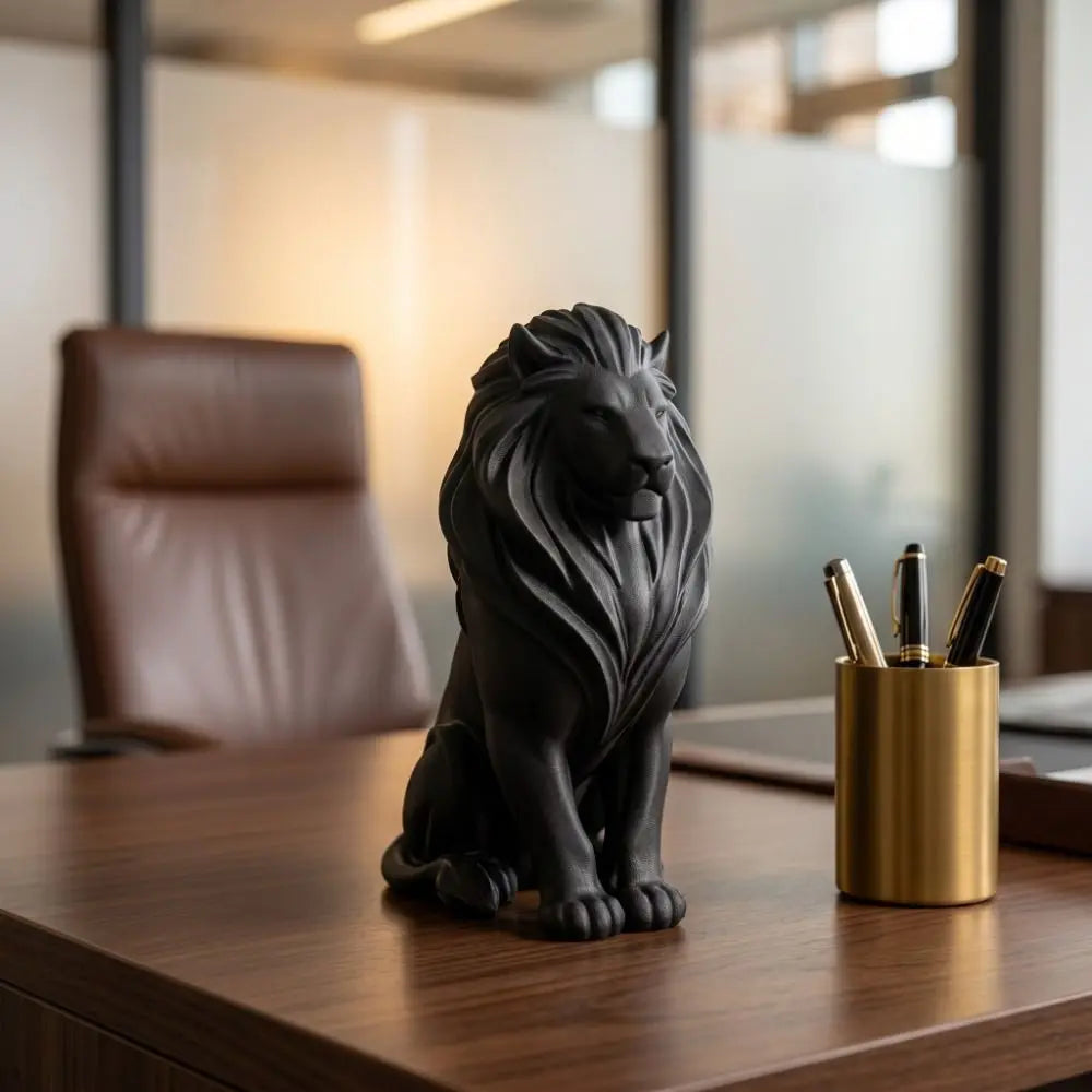 3D Printed Lion Figurine | 10cm Nordic Desktop Statue