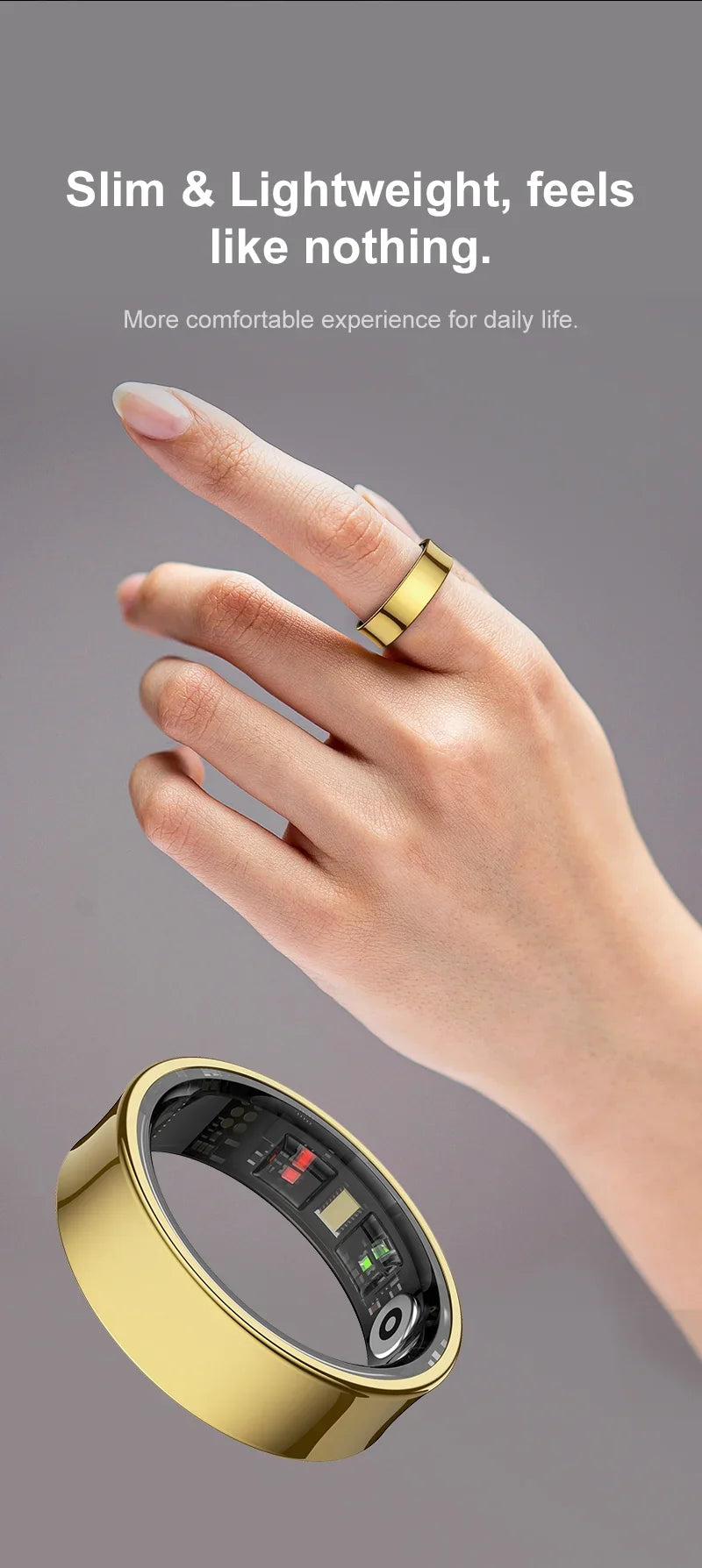 R09 5ATM Waterproof Smart Ring Men Women Temperature Health Monitor