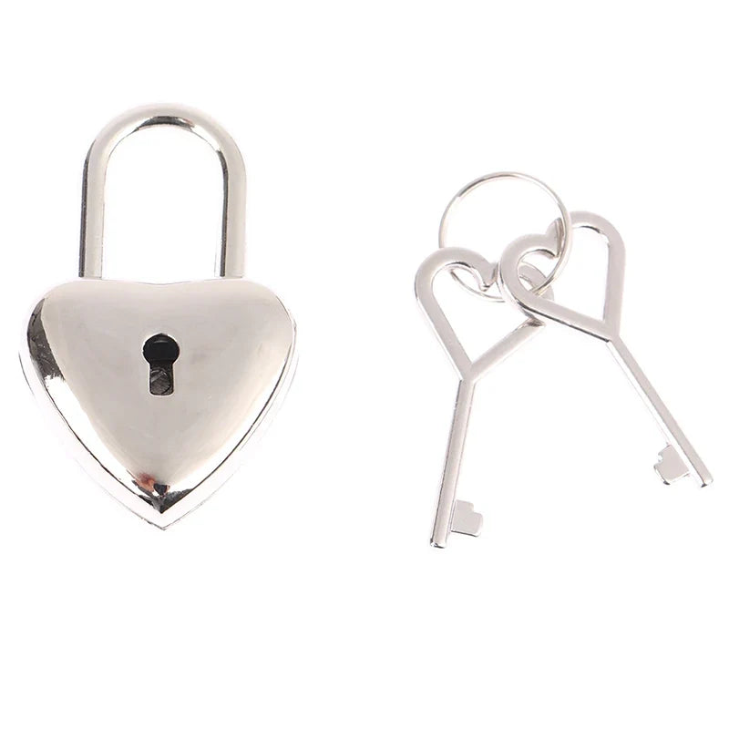 Heart Shape Mini Padlock with Key – Diary & Jewelry Box Lock