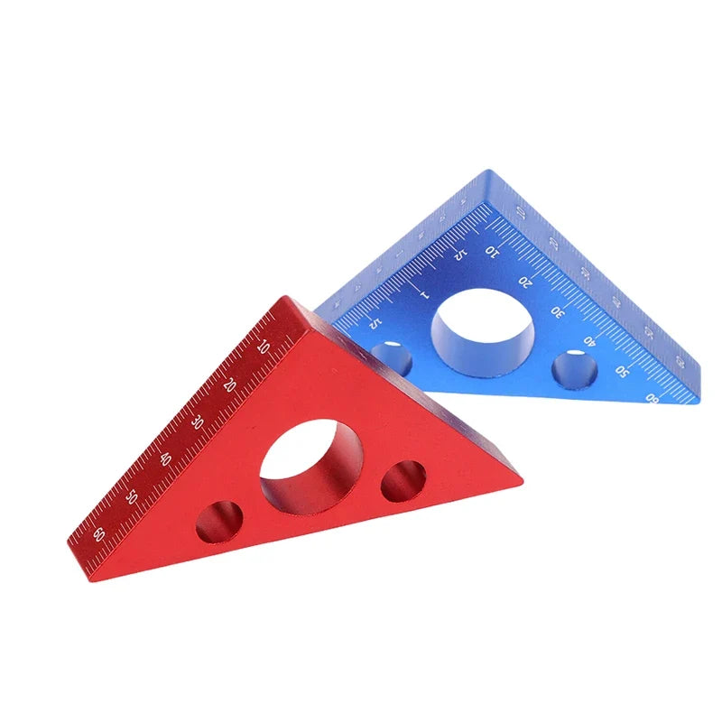 Practical Blue Red Aluminum Alloy Right Angle Marking Ruler 45 90