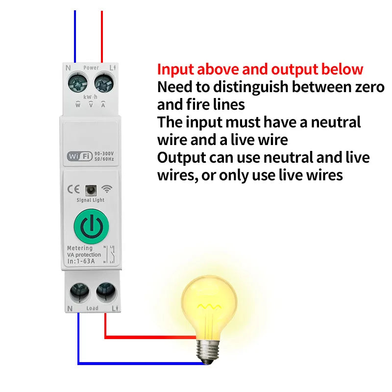 Tuya WiFi Smart Circuit Breaker – App & Timer Control 220V