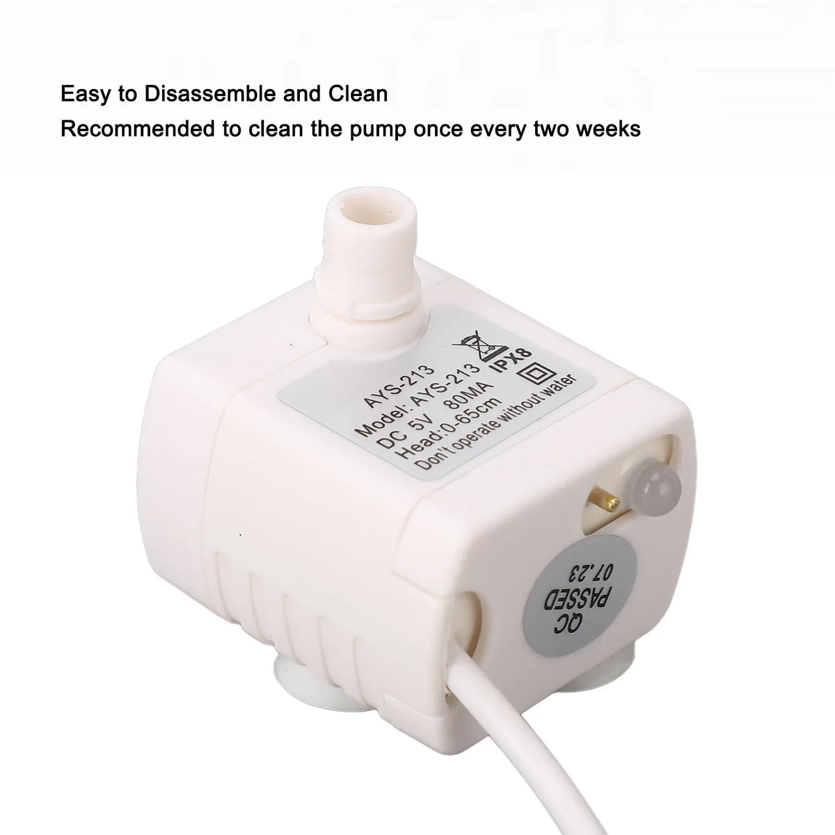 Pet Water Fountain Pump 5V USB Powered Removable Adjustable DC
