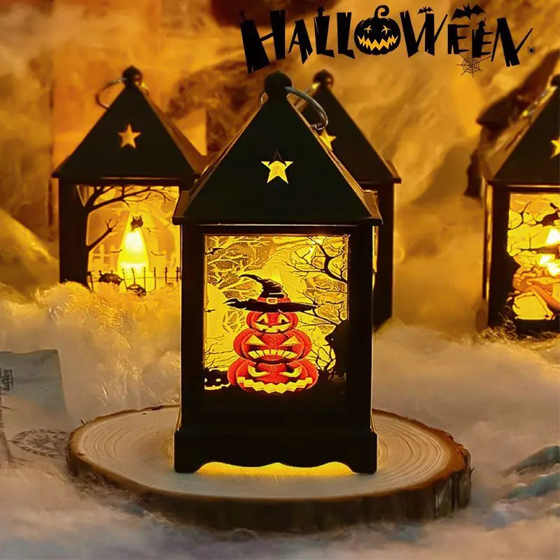 Creative Halloween Portable Pumpkin Wind Lantern Atmosphere Ornaments