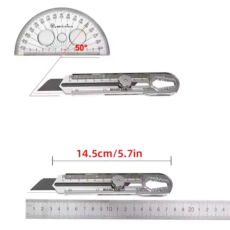 6-in-1 Retractable Utility Knife | Stainless Steel 18mm Blade