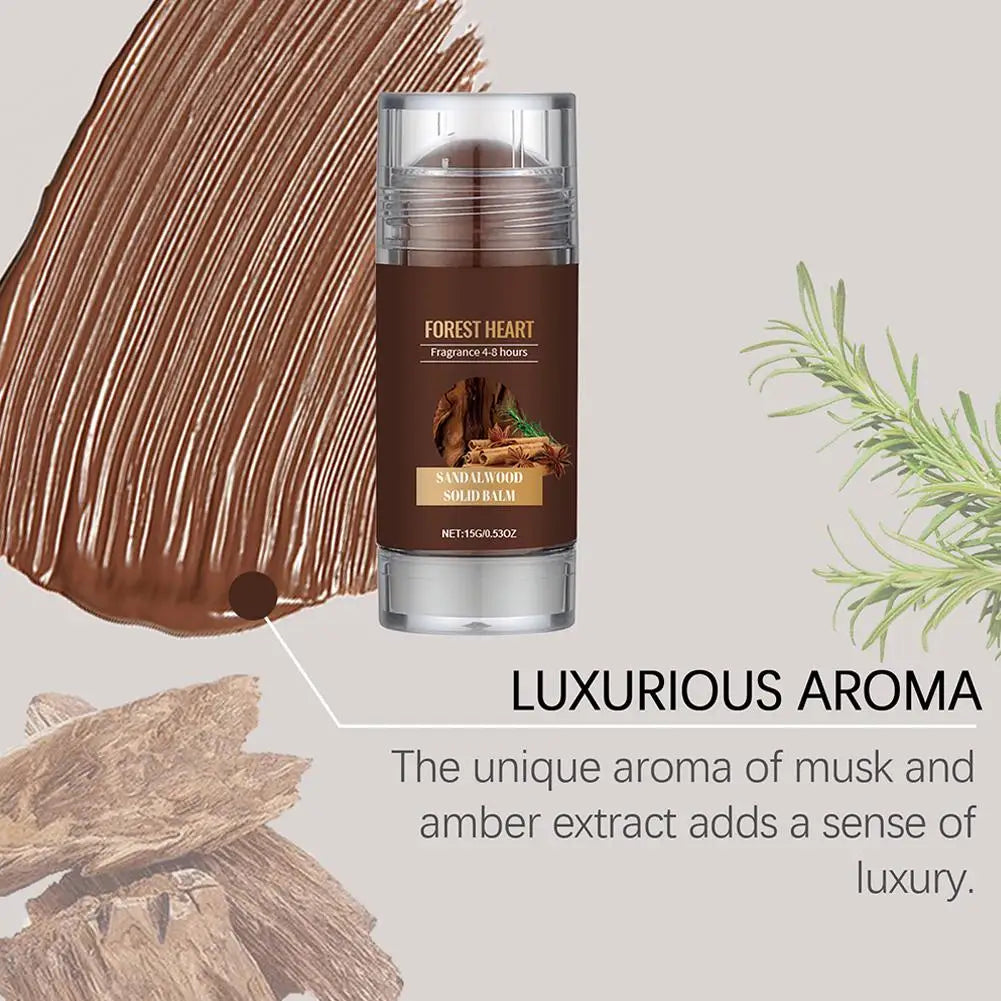 Sandalwood Solid Perfume Balm | Woody Fragrance Stick for Men