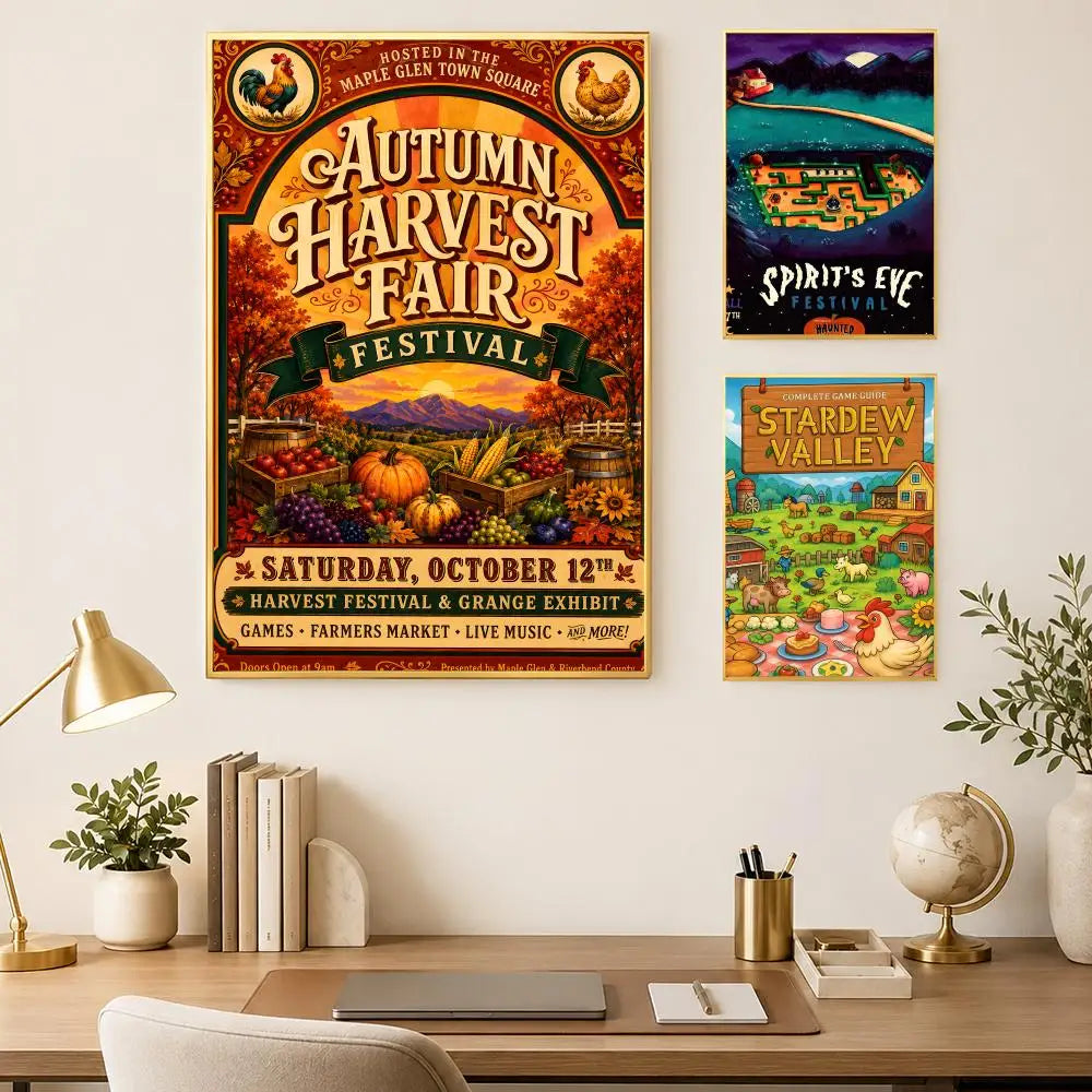 Stardew Valley Wall Poster – Self-Stick HD Waterproof Art