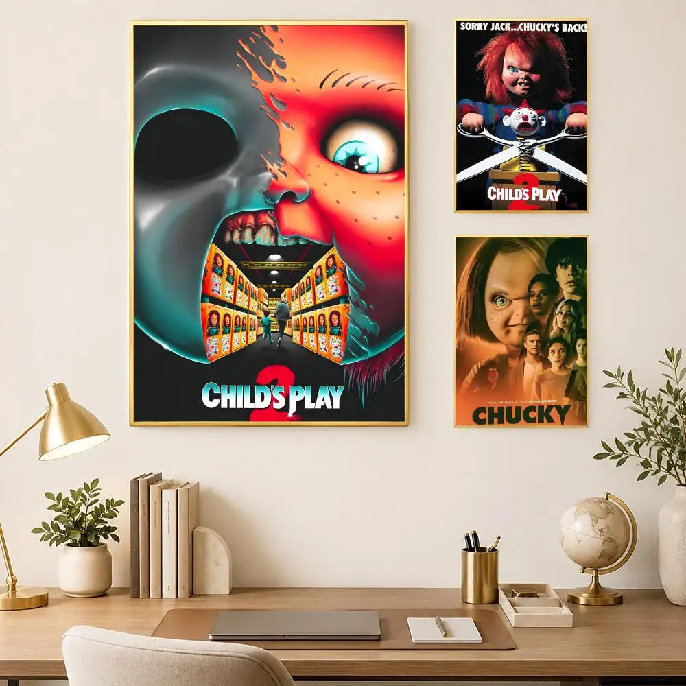 Chucky Horror Movie Self-Stick PVC Wall Poster – HD Waterproof
