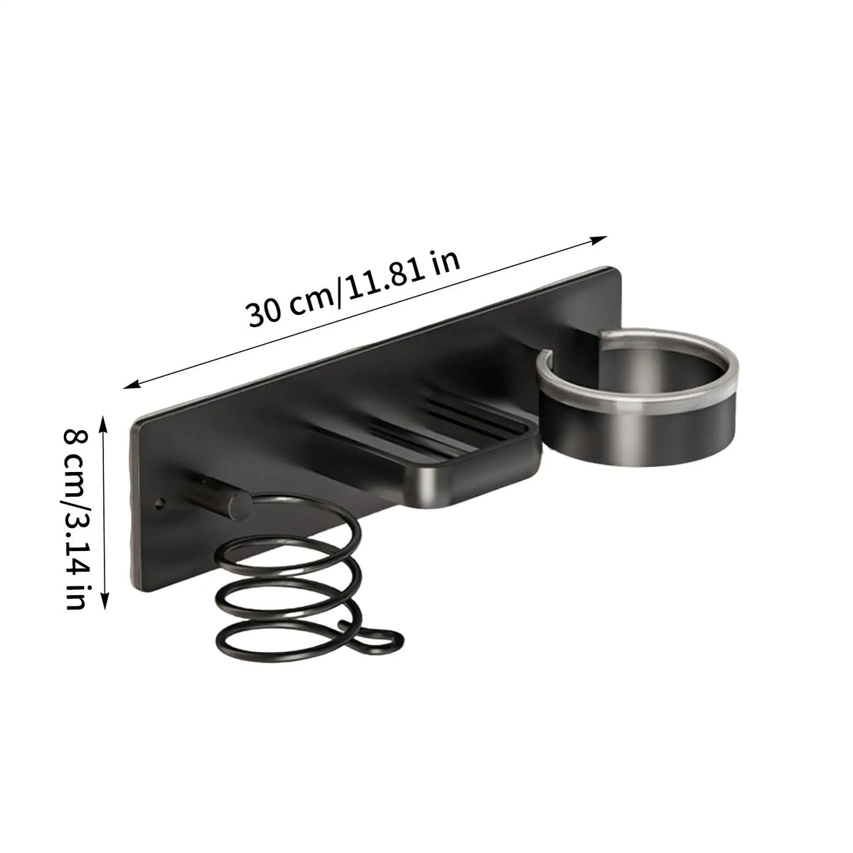 Wall-Mounted Hair Dryer & Curling Iron Organizer Holder