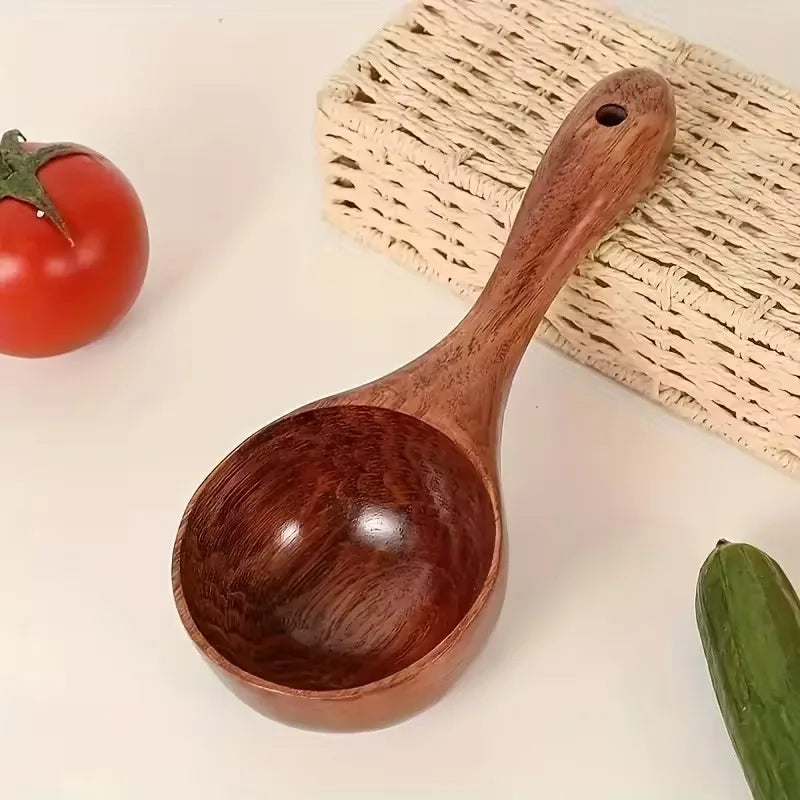 Large Wooden Kitchen Spoon Soup Ladle Multipurpose Cooking Serving