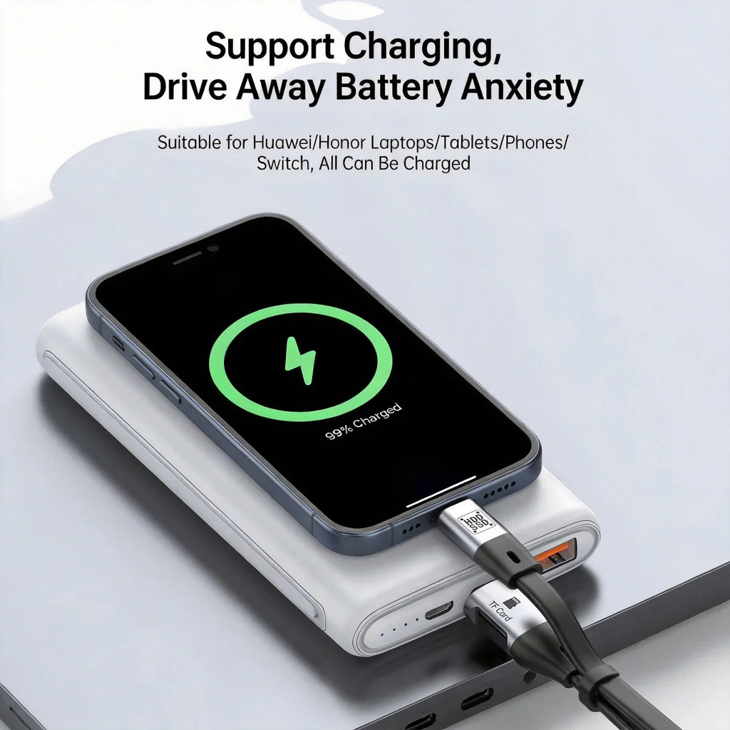 USB-C OTG Cable 100W 20cm – TF Card Reader USB 3.1 Gen2