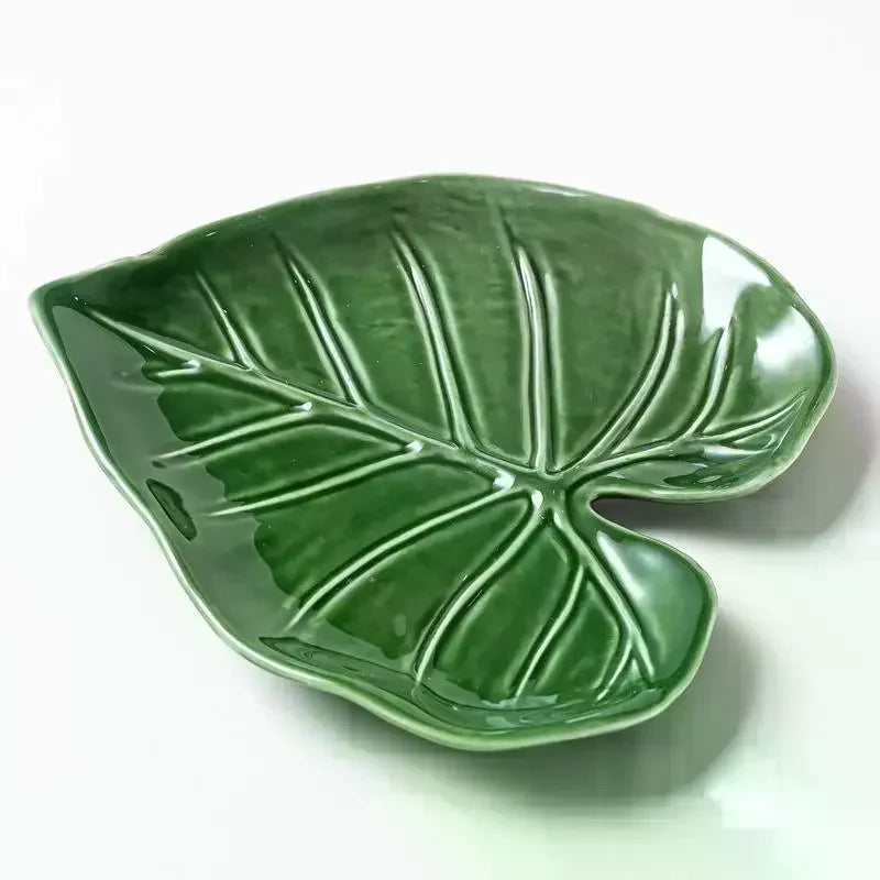 Ceramic Spatula Holder Kitchen Countertop Spoon Cute Leaf Design