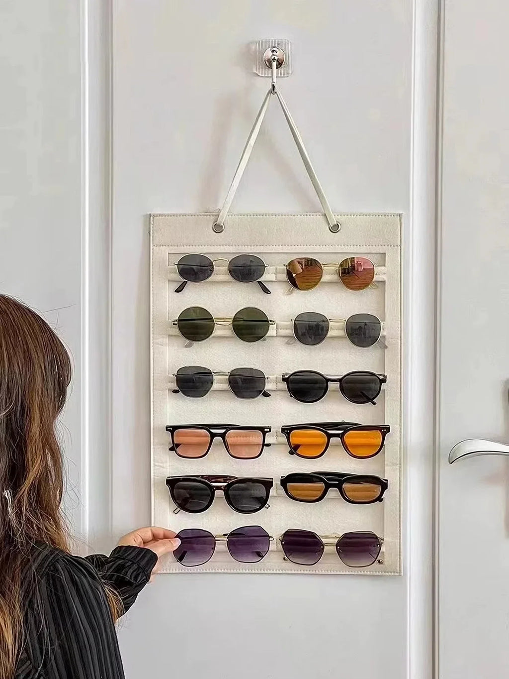Sunglasses Storage Organizer Holds 12 Pairs Eyeglasses Hanging