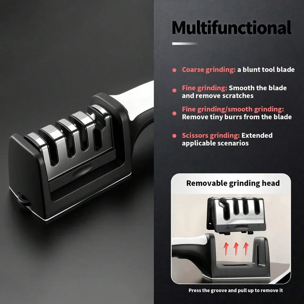 4-Stage Manual Knife Sharpener – Pro Chef Kitchen Tool