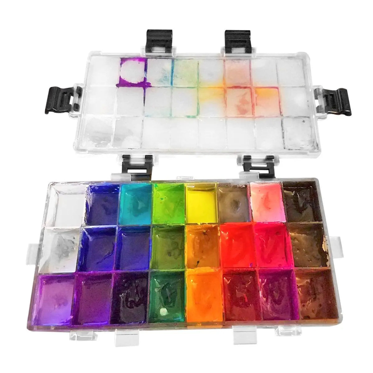 24-Grid Leakproof Watercolor Paint Palette Storage Box