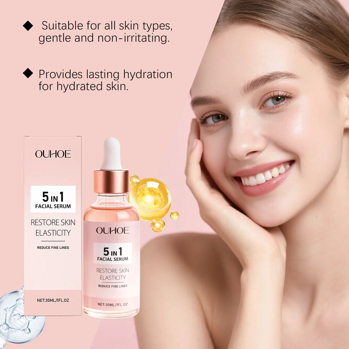Antioxidant 5-in-1 Facial Serum – Brighten, Tighten & Moisturize