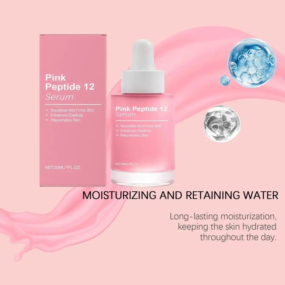 Pink Peptide 12 Glow Facial Serum Firming Brightening Hydrating