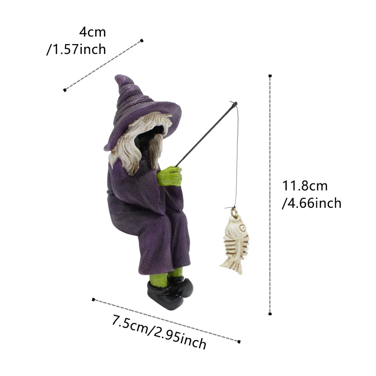 Halloween Ghost Festival Fishing Witch Resin Handicraft Display Fish