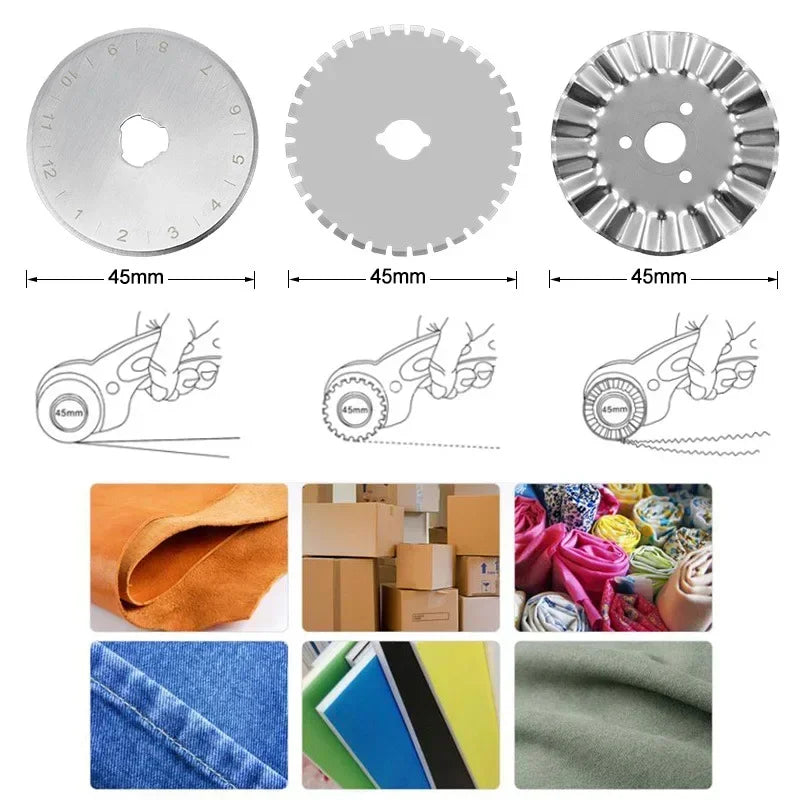 45mm Rotary Cutter – Leather, Fabric & Quilting Circular Blade