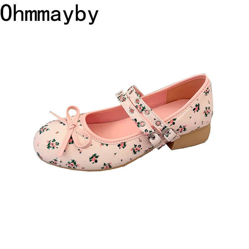Women's Lolita Mary Jane Pumps | Butterfly-Knot Buckle Strap