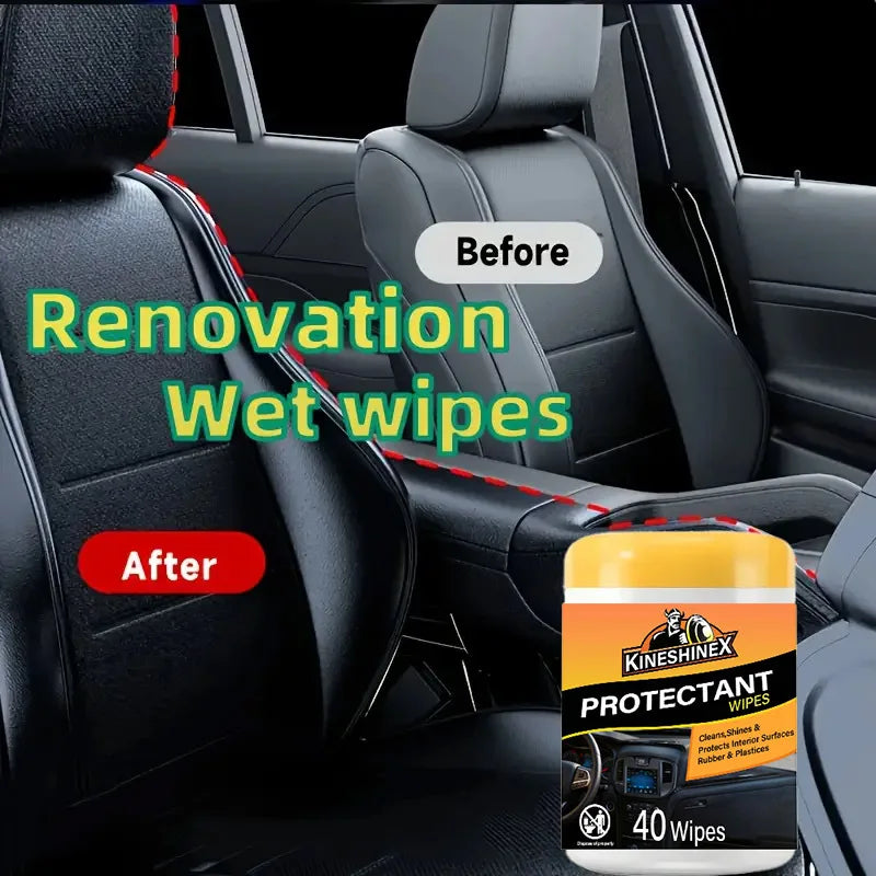 40-Pack Car Interior Wet Wipes – Dashboard, Seats & Trim