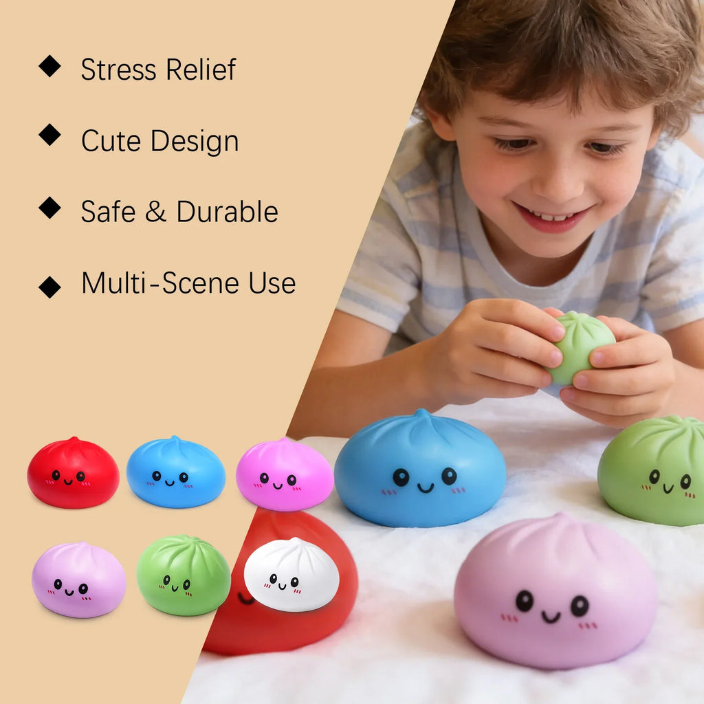 Dumpling Squeeze Sensory Ball – Colorful Squishy Toy for Kids