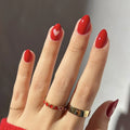 Valentine's Day Press On Nails | Short Oval Pink & Red 24pc