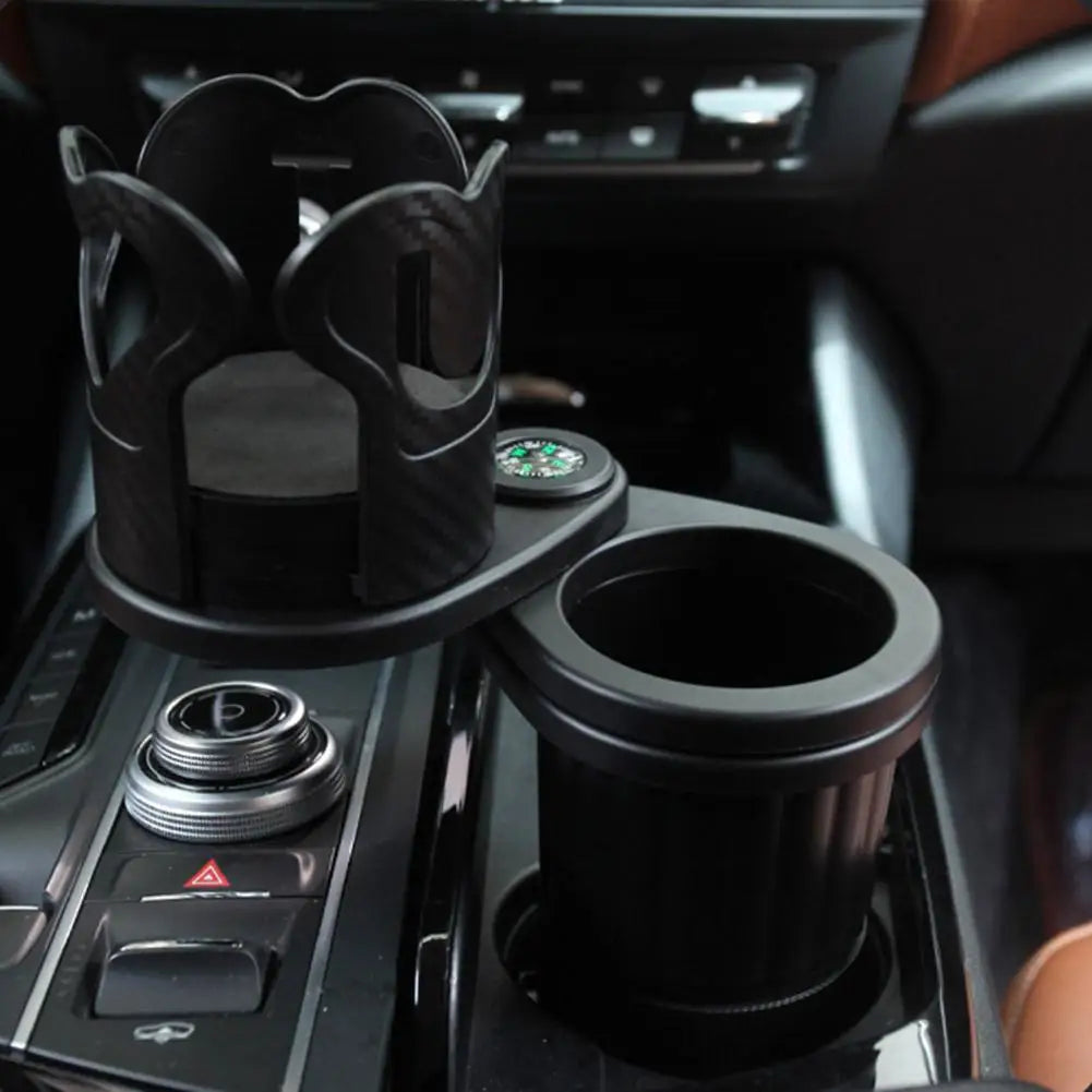 3 1 Car Cup Holder Expander Adapter 360 Rotatable Dual Built Compass