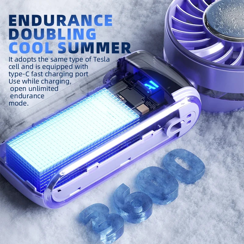 HOMEFISH Semiconductor Cooling Handheld Fan – Portable Folding