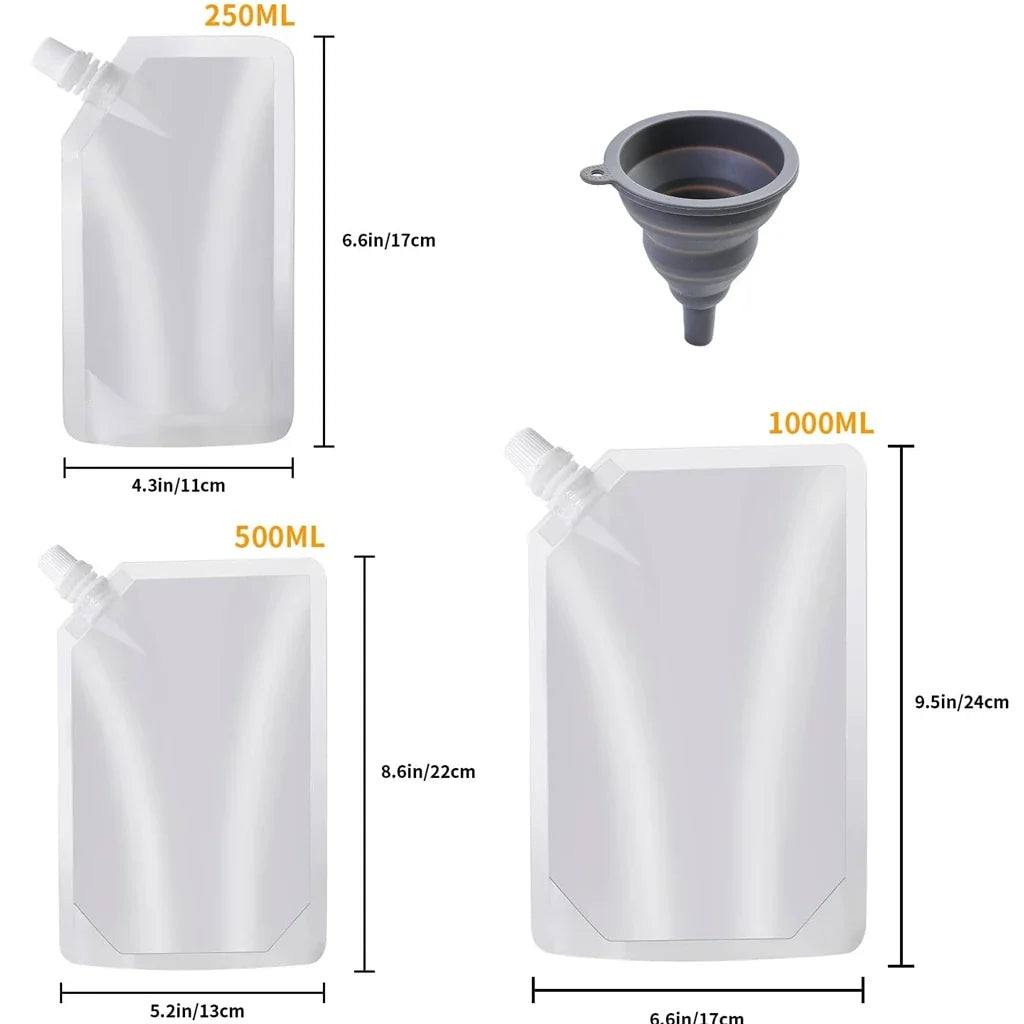 Clear Plastic Flasks Reusable Drink Bags Leak-proof Trave Outdoor