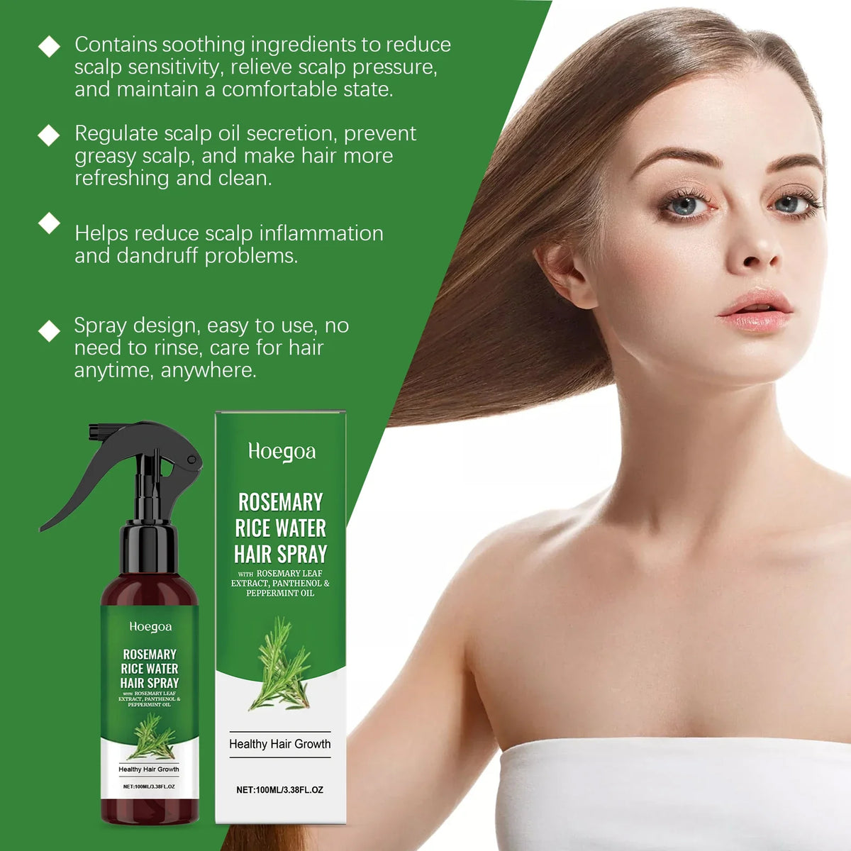 HOEGOA Rosemary Hair Growth Spray – Anti-Baldness Scalp Treatment