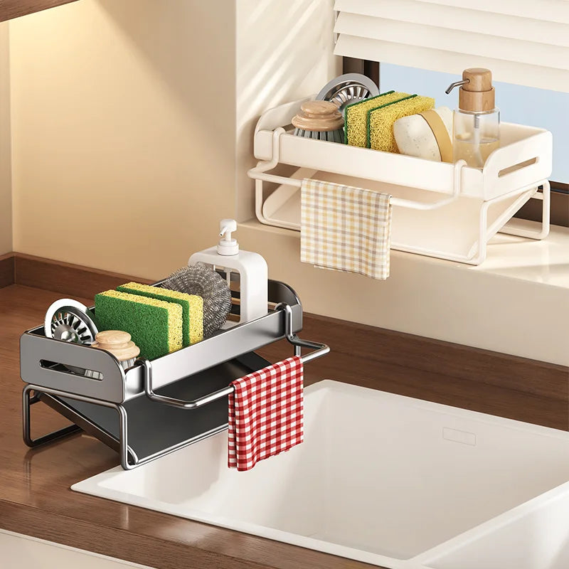 Kitchen Sink Sponge Holder – Rust-Resistant Sink Storage Rack
