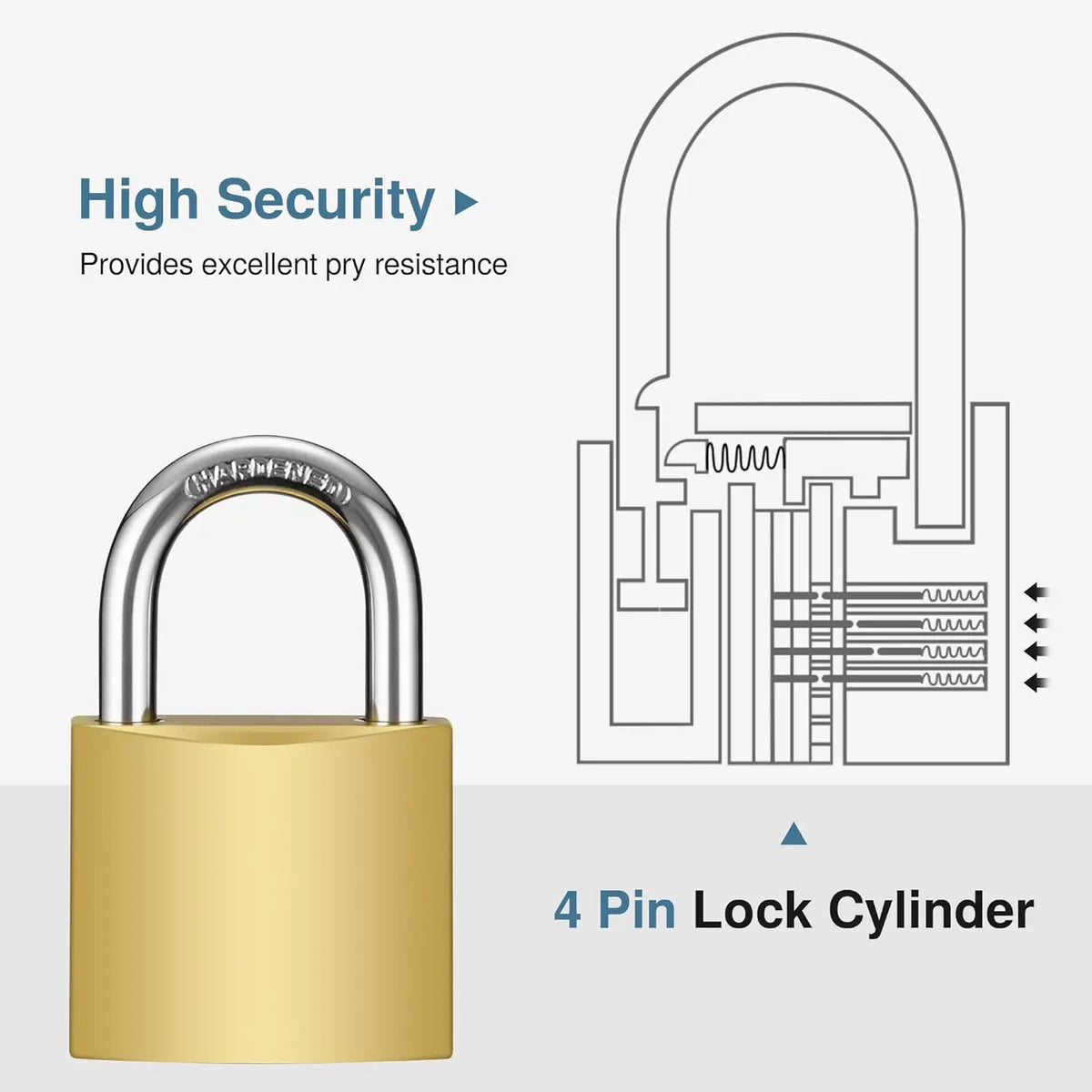 Golden Heavy-duty Keyed Padlocks Keys Large Locks Secure Locker