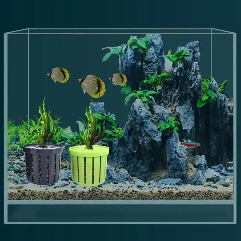 4-Pack Aquarium Net Planter Cups | Hydroponic Fish Tank Baskets