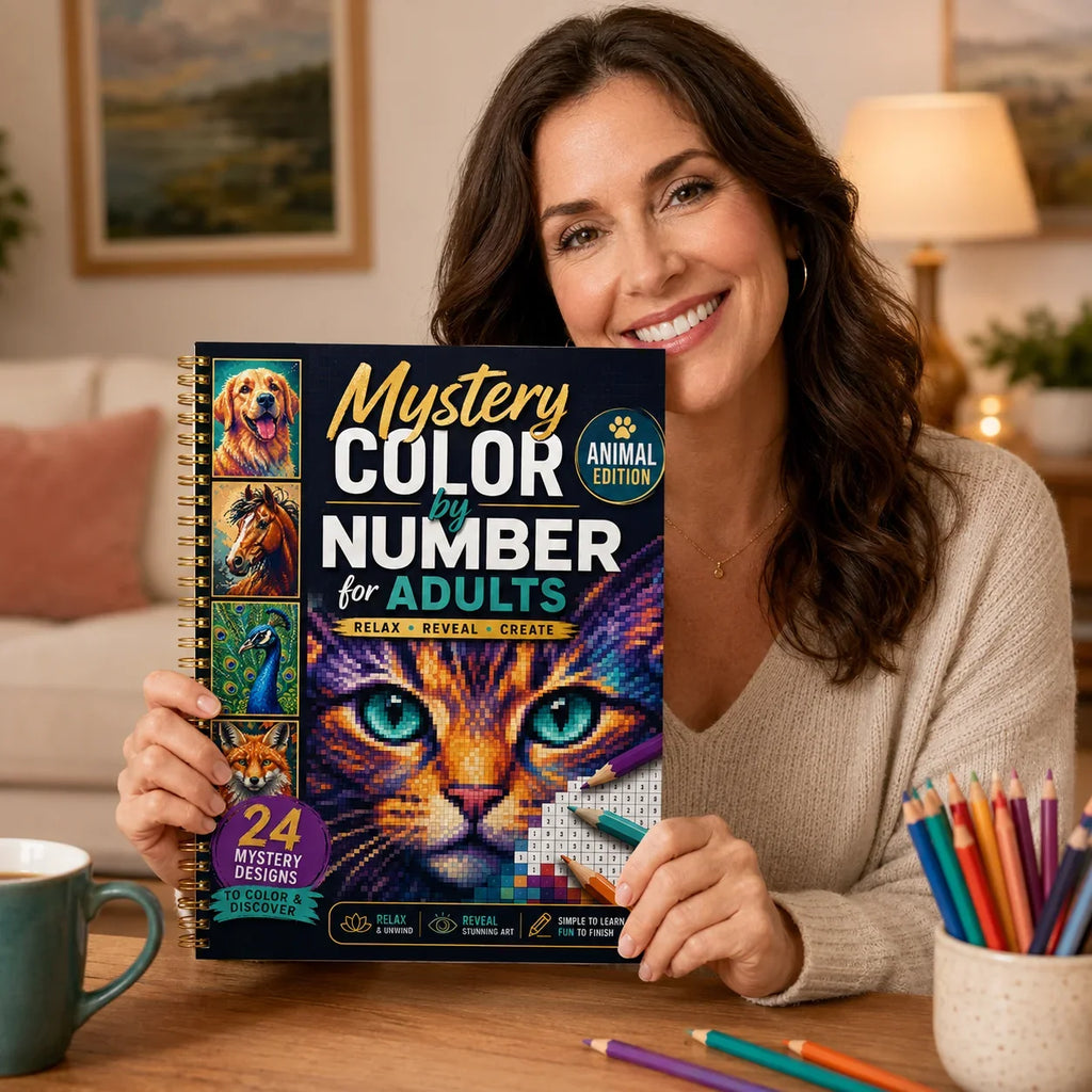 Mystery Number Adults A4 Spiral Coloring Book Animal Edition 24