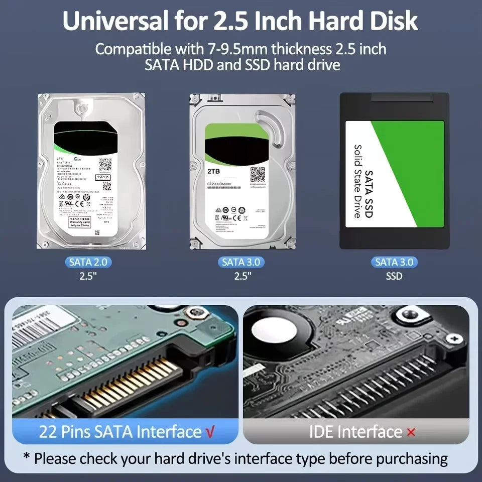 Transparent Mobile External Hard Drive Case SATA USB 3 0 C Harddisk