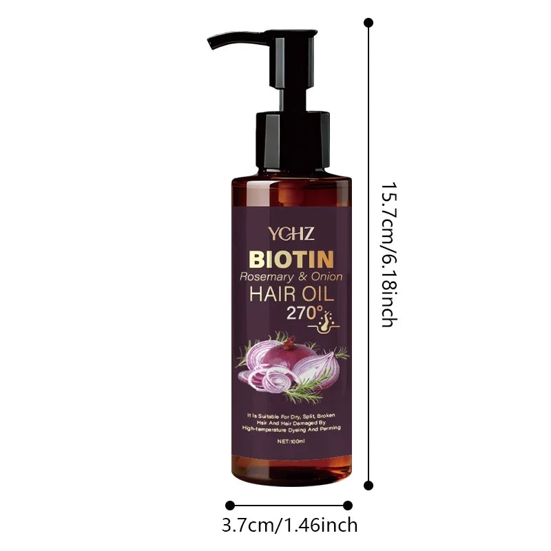 Biotin Hair Oil with Rosemary & Onion | Moisturize & Smooth Hair