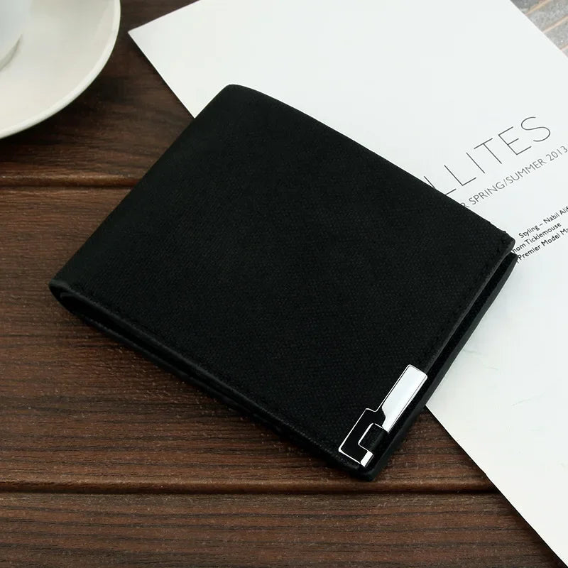 Slim Denim Cowhide Bifold Wallet – Unisex Card & Coin Purse