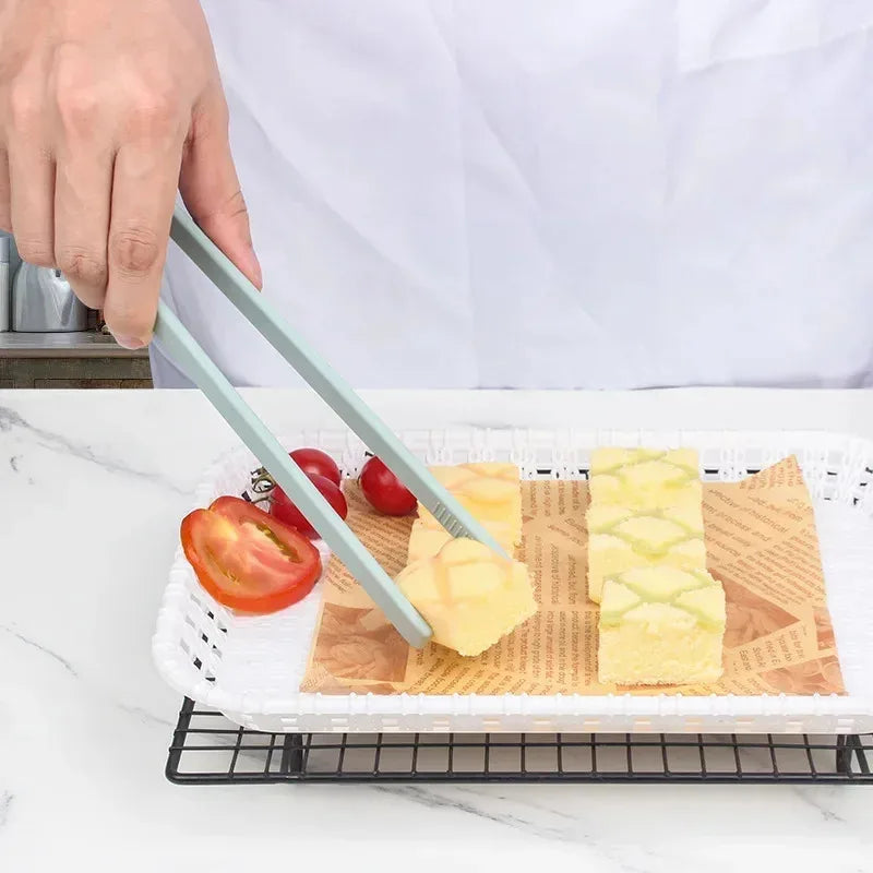 Silicone Food Tongs – Non-Slip BBQ, Grill & Salad Cooking Clip