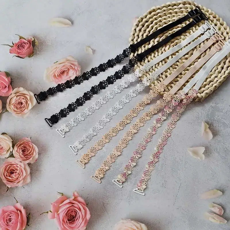 Women's Lace Embroidered Bra Straps – Adjustable & Detachable