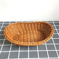 Woven Rattan-Style Serving Basket Tray – Fruit, Bread & Snacks