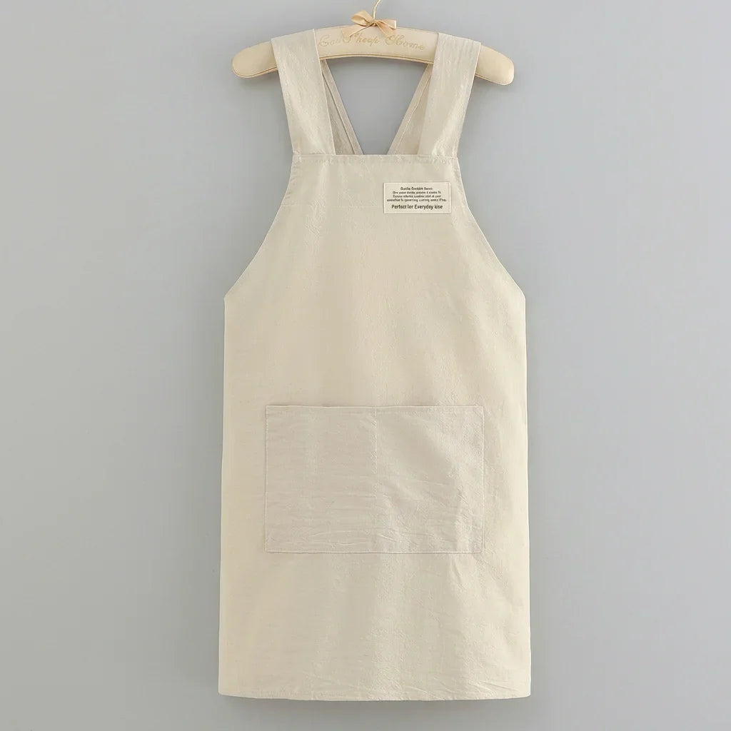 Cooking Cotton Kitchen Aprons Breathable Wear Resistant Adult Waist